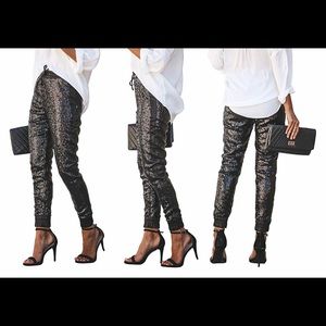 Sequin pencil pants